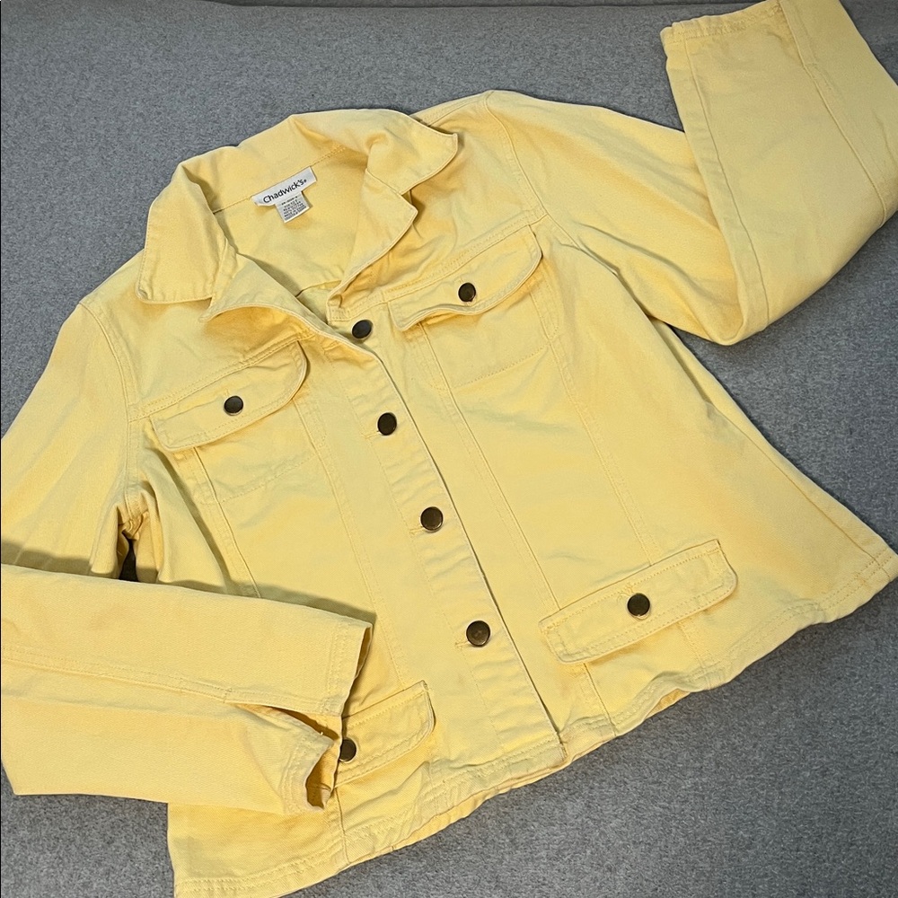 Yellow Denim Trucker Jacket Size 12